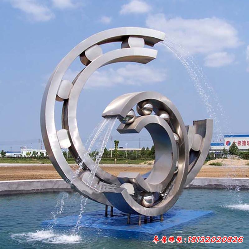 不銹鋼公園噴水圓環(huán)雕塑