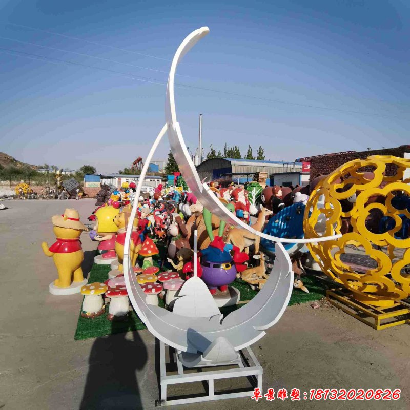 不銹鋼大型羽毛雕塑