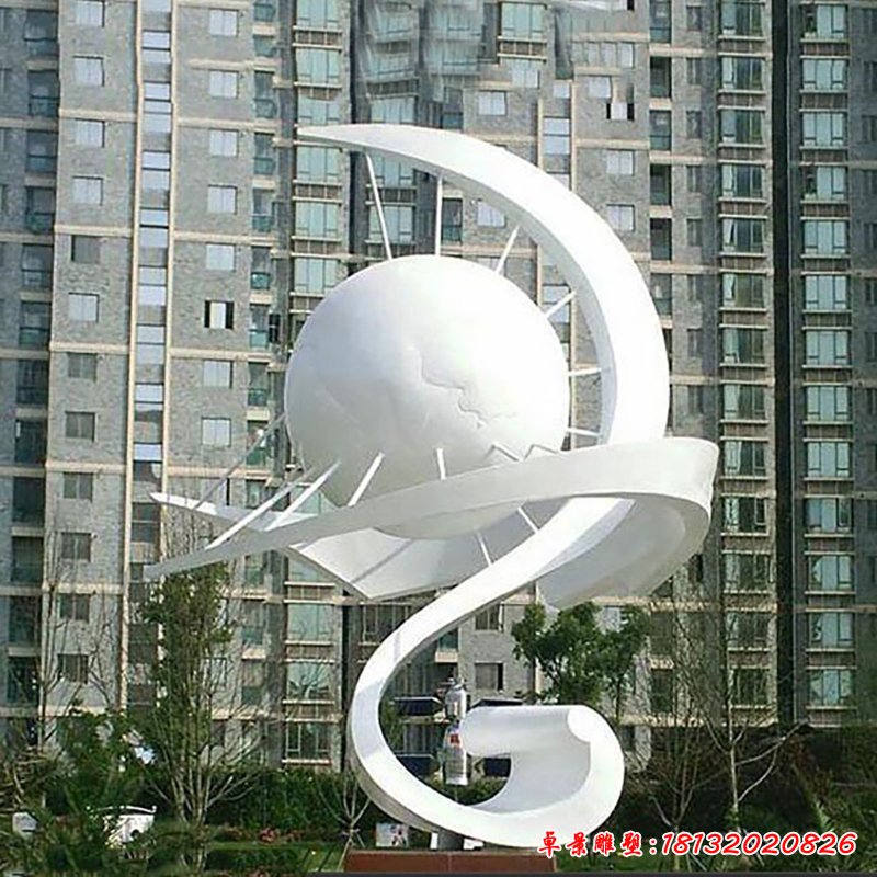 創(chuàng)意抽象太陽景觀，不銹鋼雕塑
