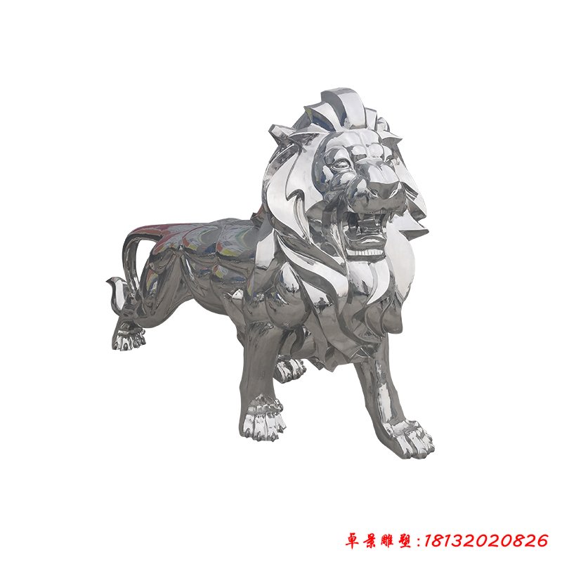 不銹鋼鏡面獅子雕塑