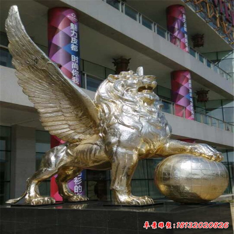 不銹鋼獅子雕塑 (1)