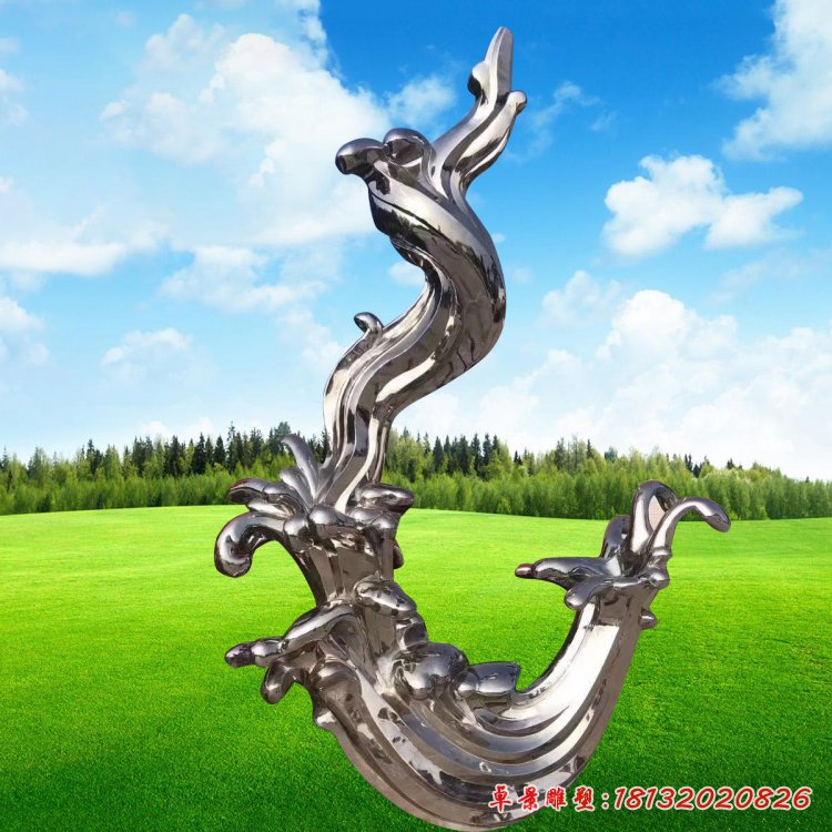景區(qū)浪花不銹鋼抽象雕塑