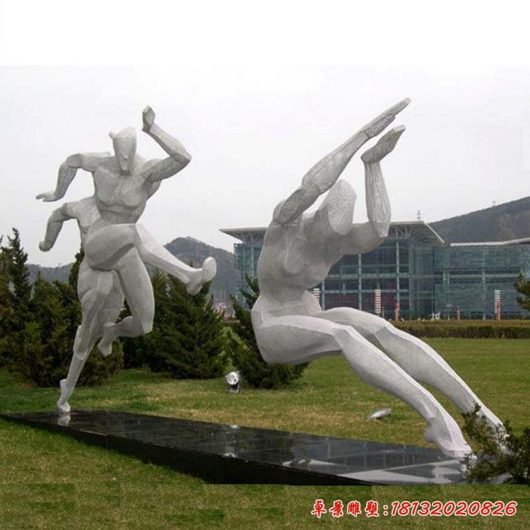 不銹鋼抽象跳遠(yuǎn)人物雕塑
