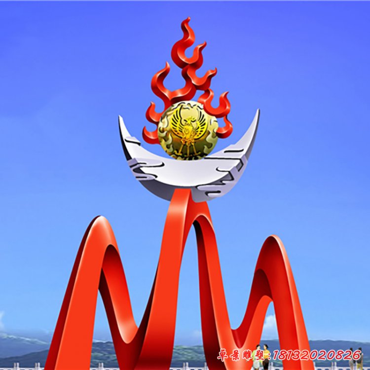 不銹鋼太陽之光雕塑，大型廣場不銹鋼雕塑
