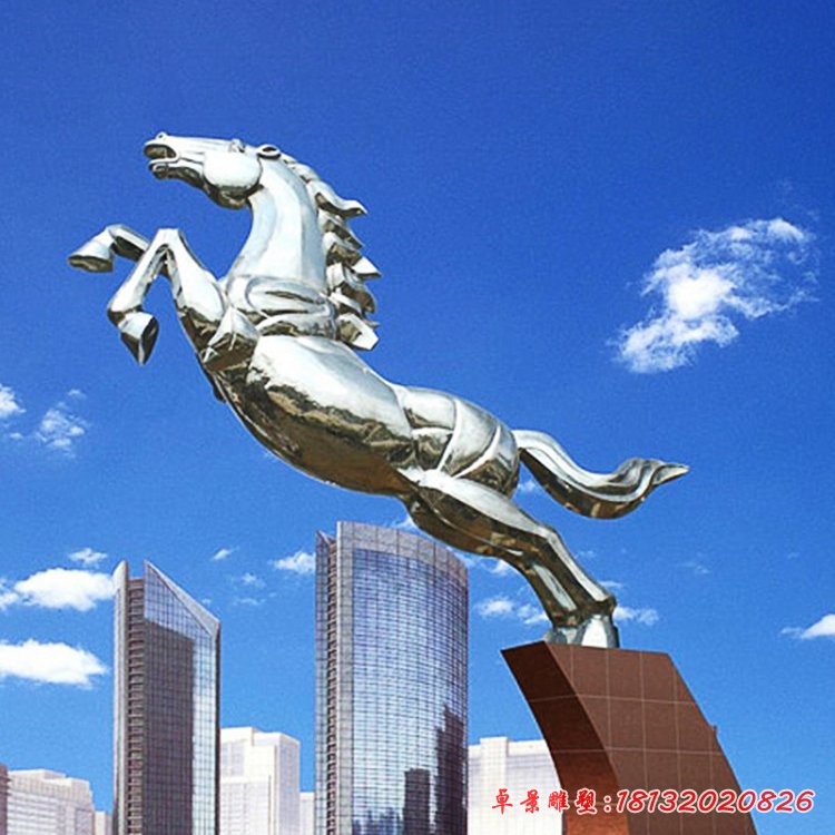 不銹鋼抽象飛奔馬雕塑
