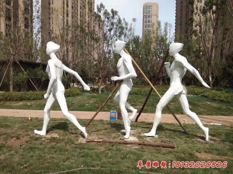 不銹鋼抽象競走人物雕塑