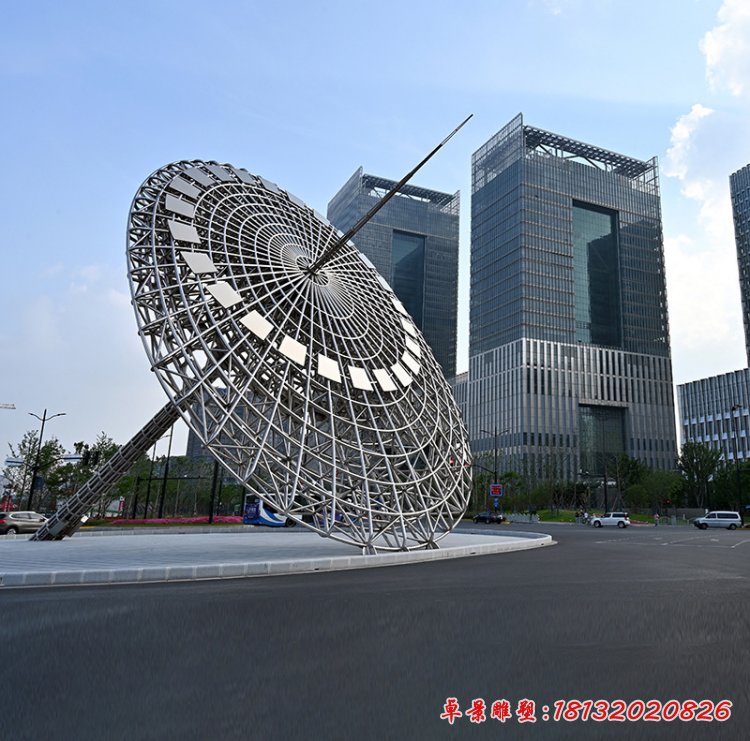城市大型不銹鋼鏤空日晷雕塑[1]