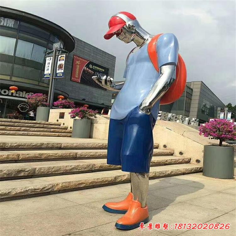 不銹鋼商業(yè)街時(shí)尚人物雕塑