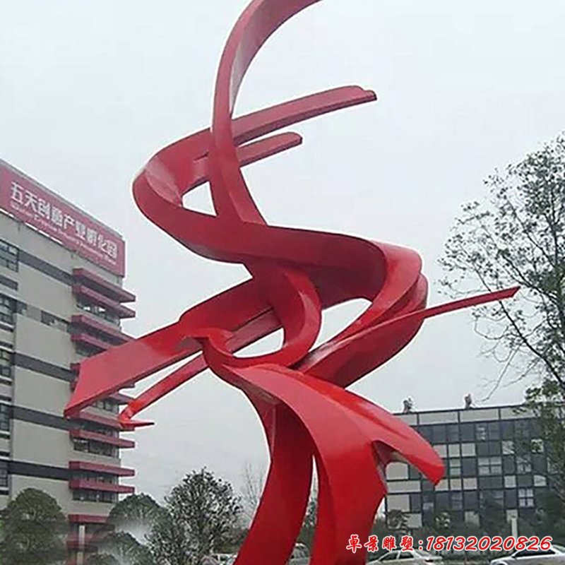 不銹鋼楓葉彩帶雕塑 小區(qū)景觀雕塑 (1)