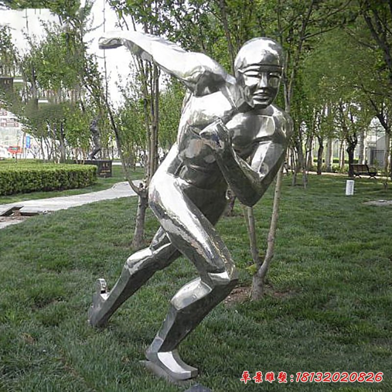 滑冰人物雕塑，不銹鋼公園人物雕塑