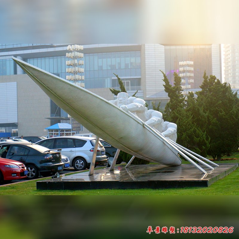 劃船比賽雕塑，不銹鋼景觀雕塑 (2)