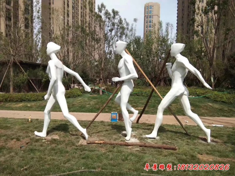不銹鋼抽象競走人物雕塑