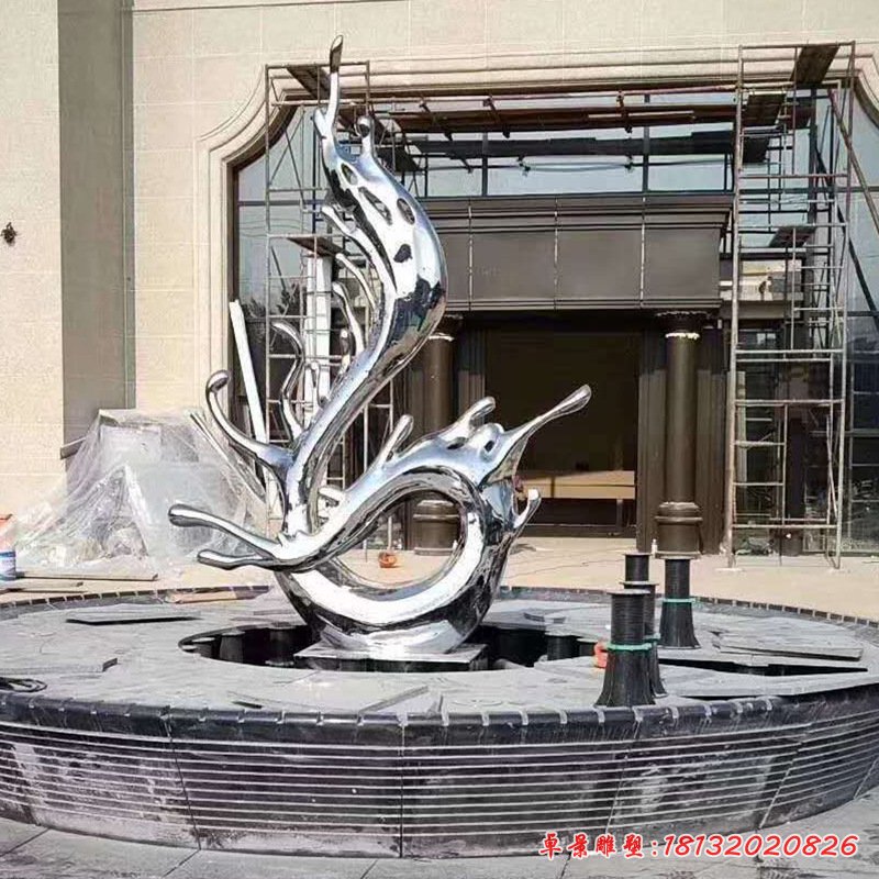 廠家不銹鋼水滴浪花雕塑大型城市標(biāo)志廣場公園抽象造型景觀可定制24900