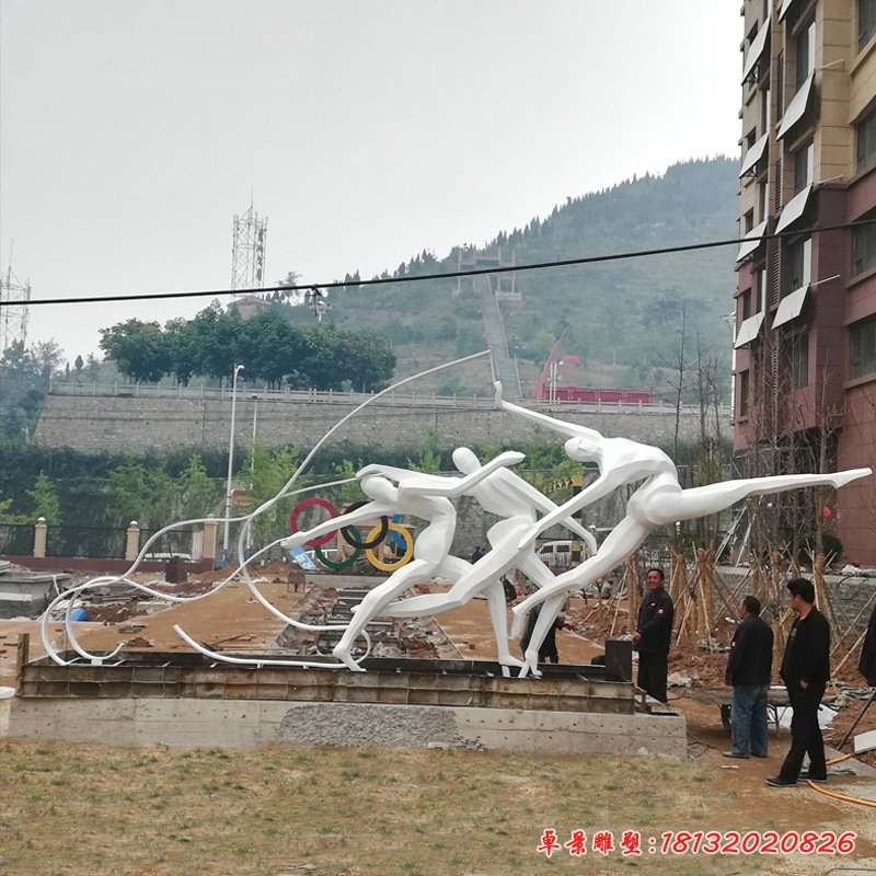 不銹鋼體操運動人物雕塑