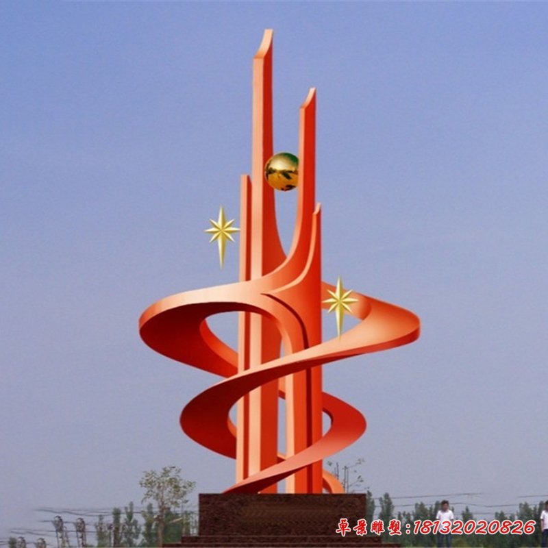 不銹鋼共筑輝煌雕塑，不銹鋼企業(yè)抽象雕塑 (2)