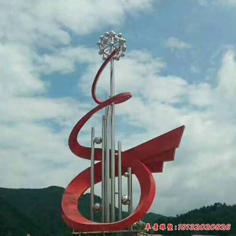 企業(yè)不銹鋼抽象科技之光雕塑 (3)