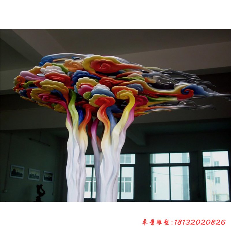 彩色祥云不銹鋼雕塑