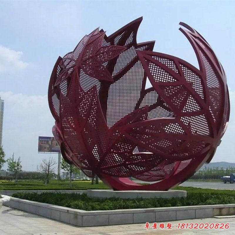 不銹鋼楓葉雕塑，景觀不銹鋼雕塑