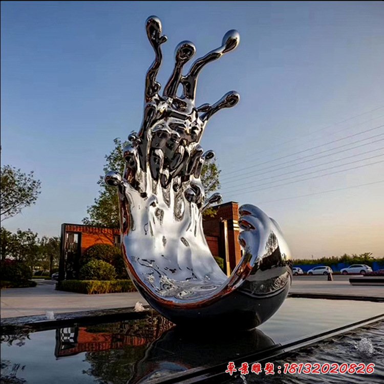廣場(chǎng)不銹鋼浪花雕塑園林景觀不銹鋼擺件浪花擺件不銹鋼雕塑14335