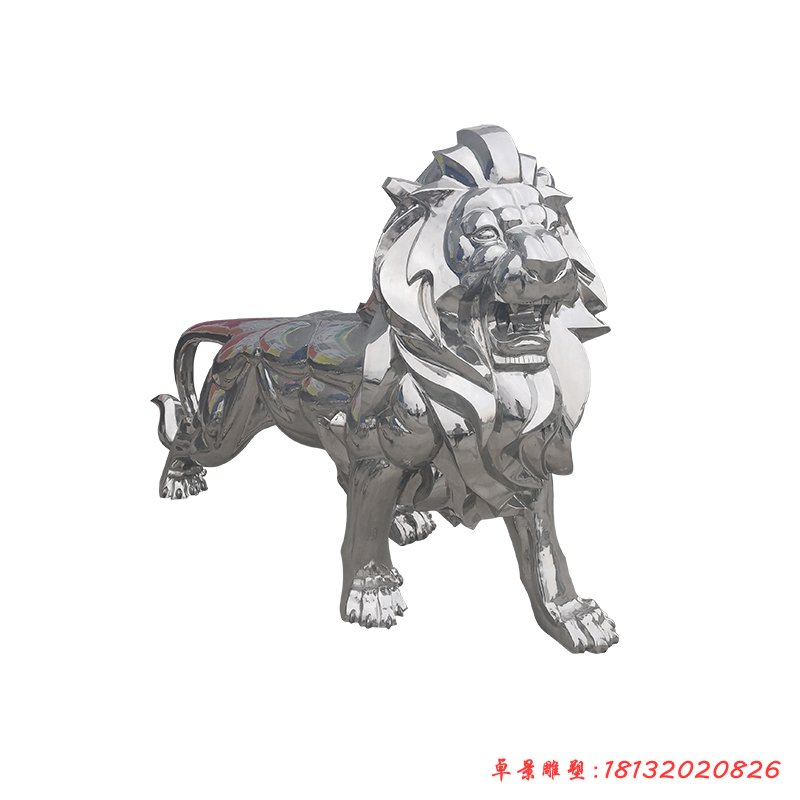 不銹鋼鏡面獅子雕塑