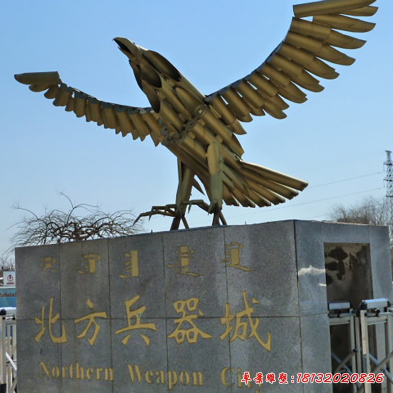 不銹鋼老鷹雕塑，企業(yè)不銹鋼雕塑