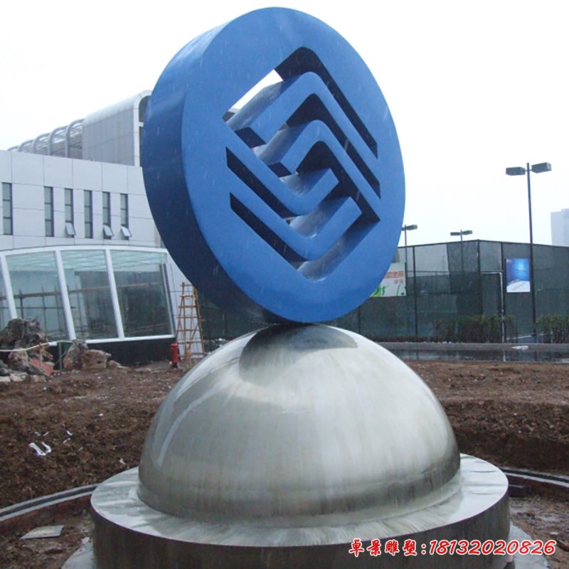 不銹鋼中國移動標(biāo)志雕塑，不銹鋼標(biāo)志雕塑