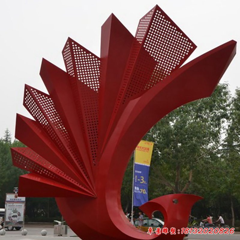 不銹鋼孔雀雕塑 公園景觀雕塑