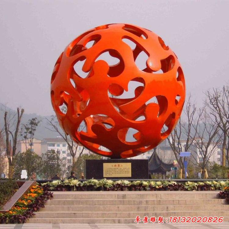 不銹鋼團(tuán)結(jié)景觀球雕塑