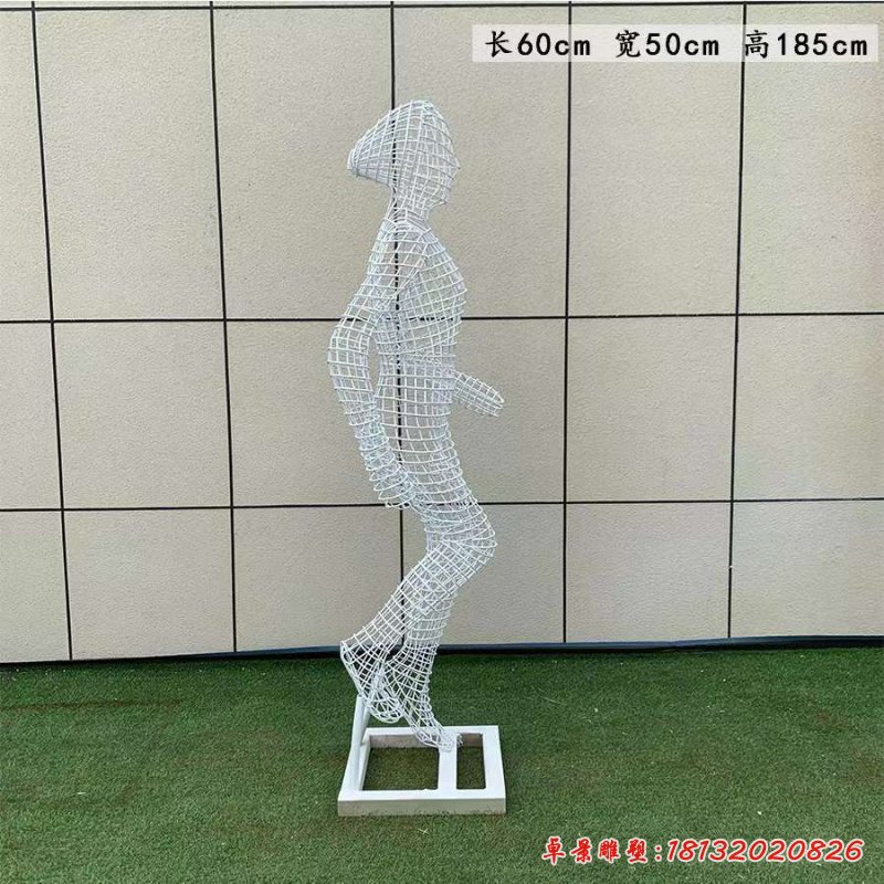 競走人物鏤空不銹鋼雕塑 (3)