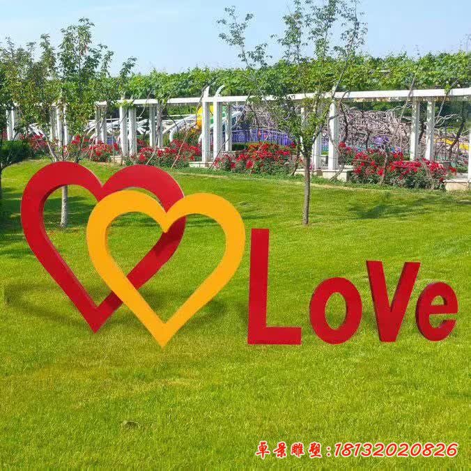不銹鋼love愛心景觀雕塑