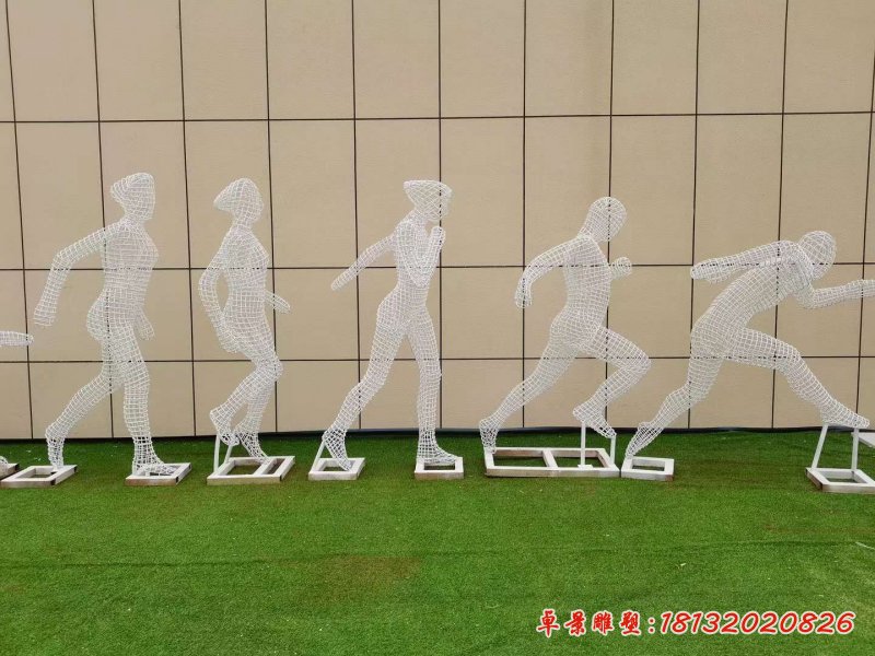 不銹鋼鏤空編織運(yùn)動(dòng)人物雕塑_9