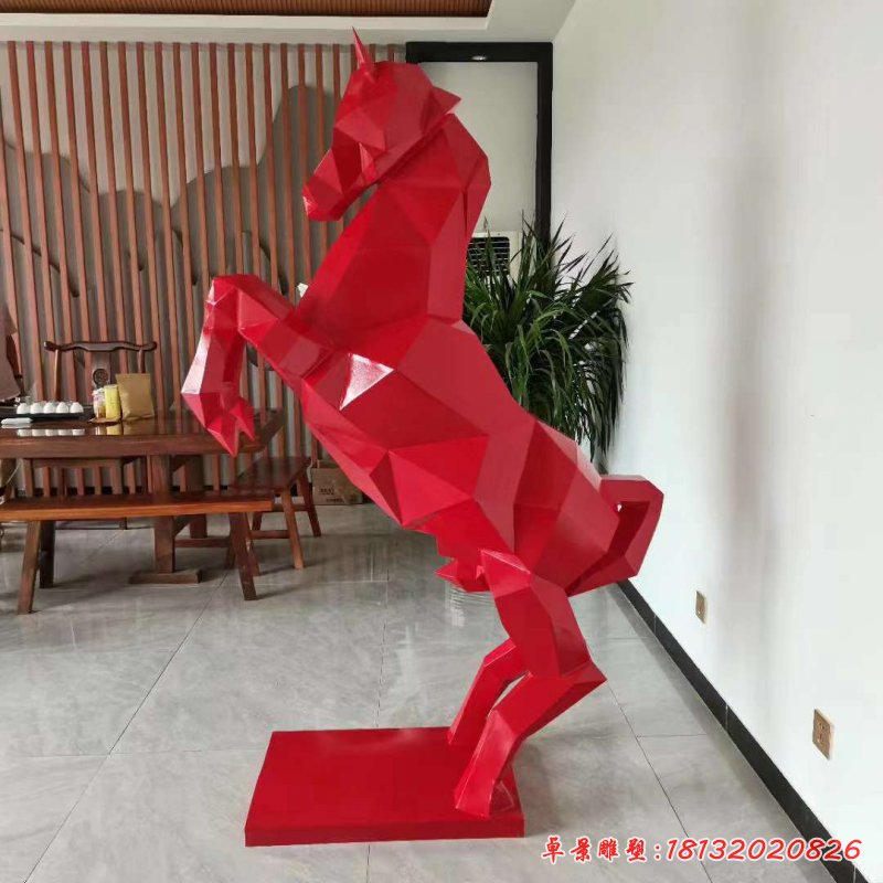 不銹鋼馬動(dòng)物雕塑 (18)