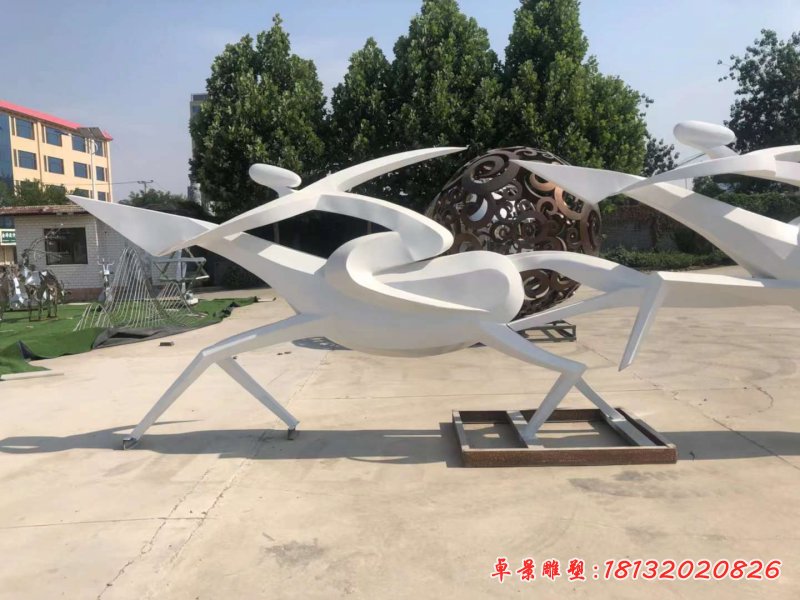 景區(qū)不銹鋼抽象騎馬人物雕塑 (1)