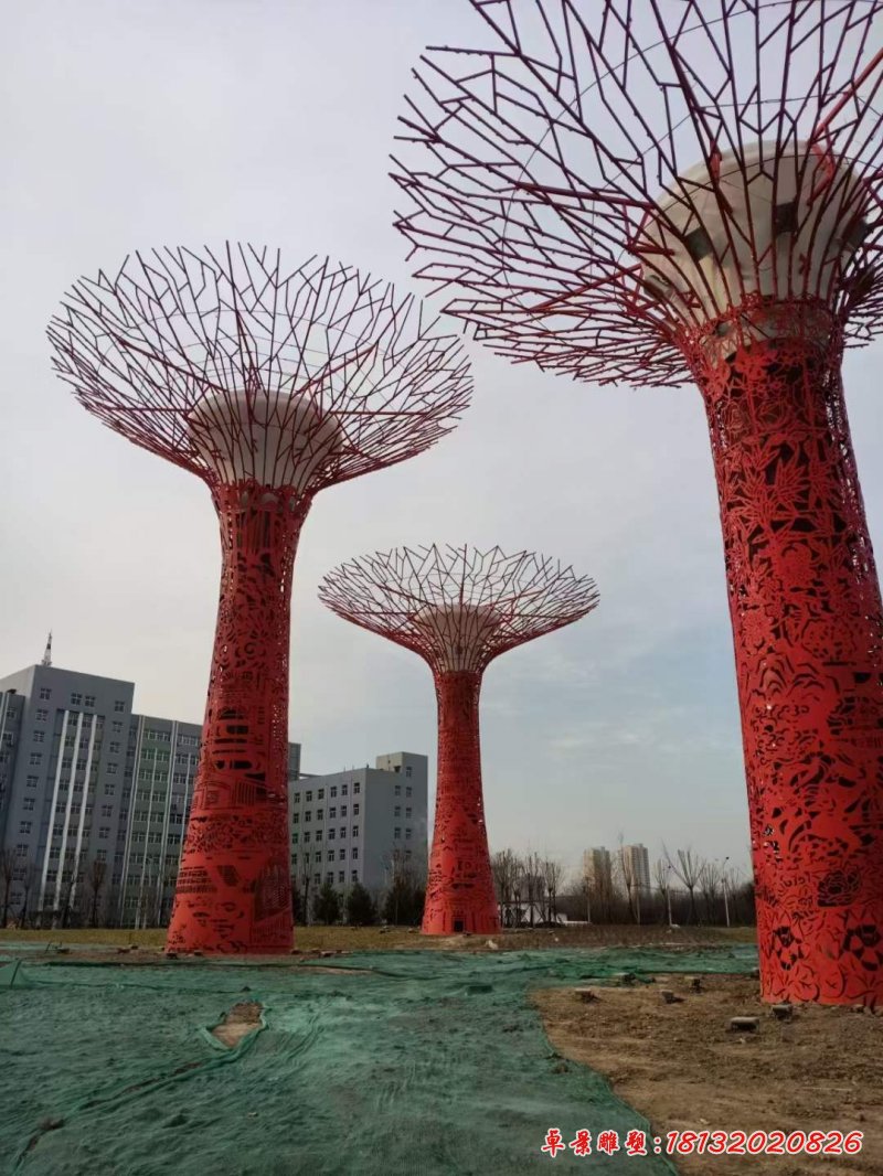 景區(qū)不銹鋼剪紙鏤空樹(shù)雕塑