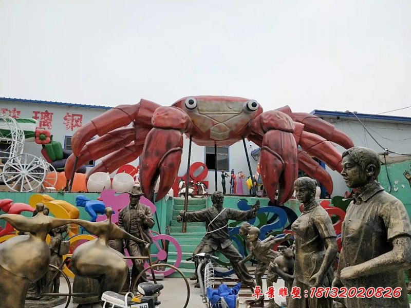 不銹鋼螃蟹動物雕塑