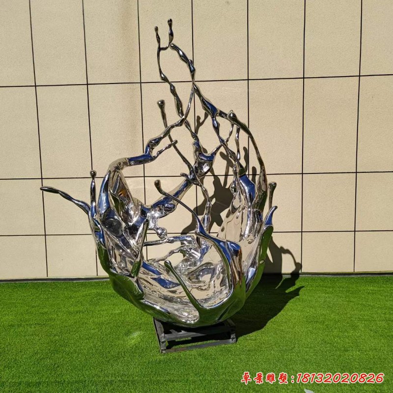 不銹鋼鏤空火龍果雕塑 (2)