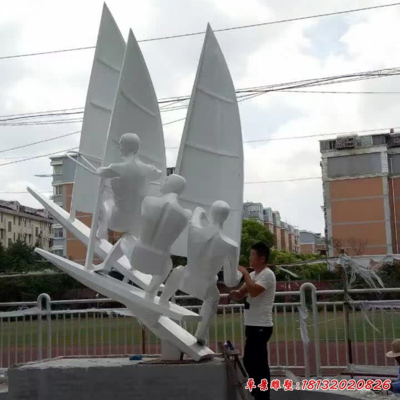 不銹鋼帆船景觀雕塑_副本