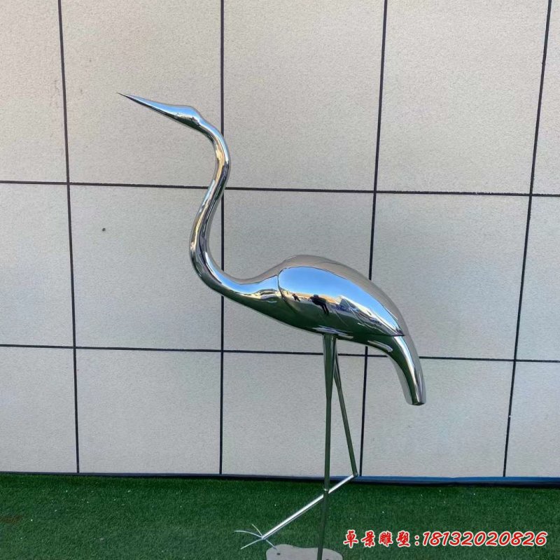 不銹鋼公園火烈鳥雕塑 (3)_副本