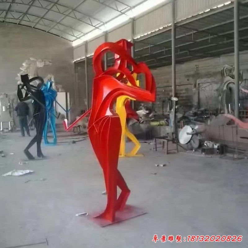 不銹鋼抽象打高爾夫球雕塑 (2)_副本