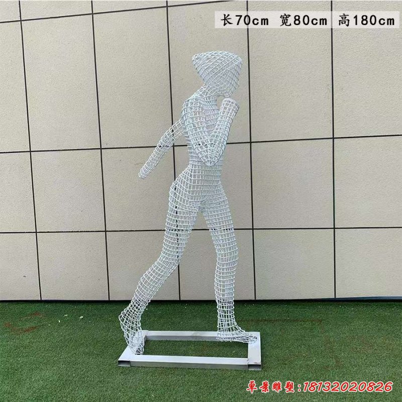 競(jìng)走人物鏤空不銹鋼雕塑 (2)