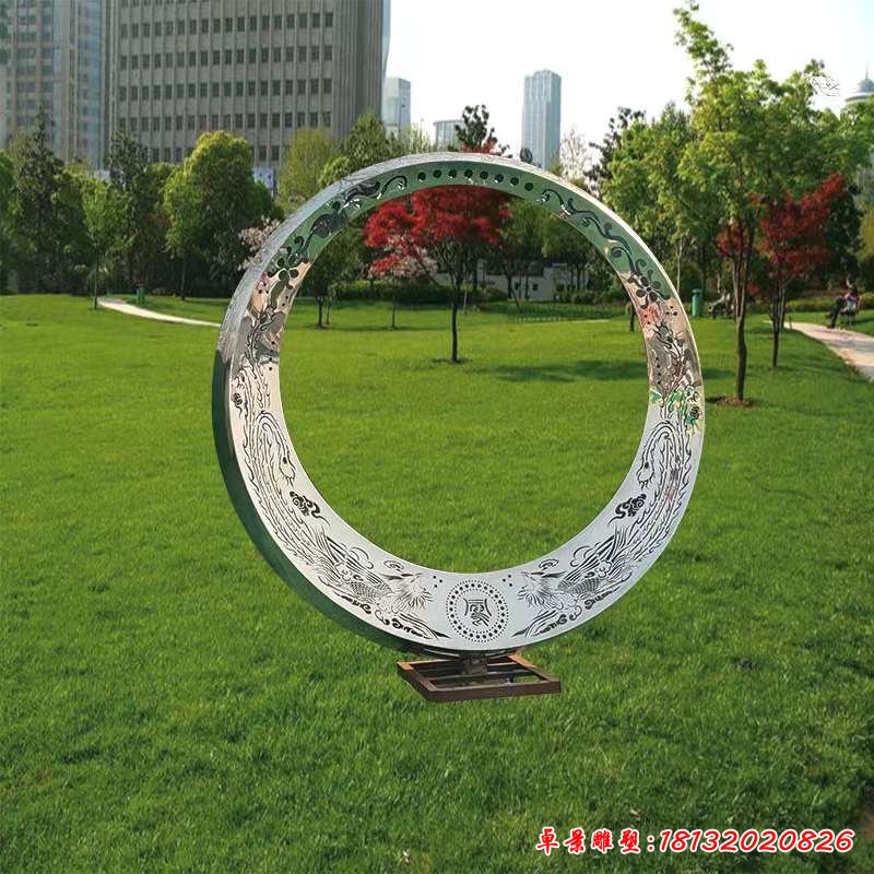 不銹鋼抽象圓環(huán)雕塑 (5)