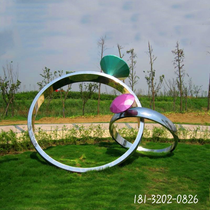 不銹鋼鉆石戒指廣場(chǎng)景觀雕塑