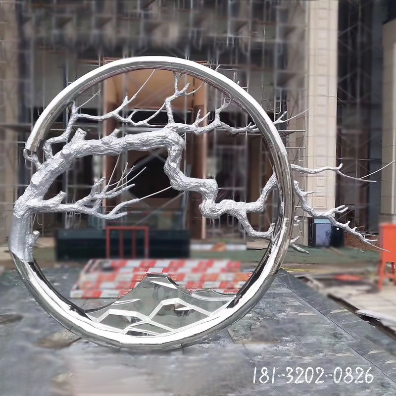 不銹鋼抽象異形水根圓環(huán)雕塑 (2)[1]