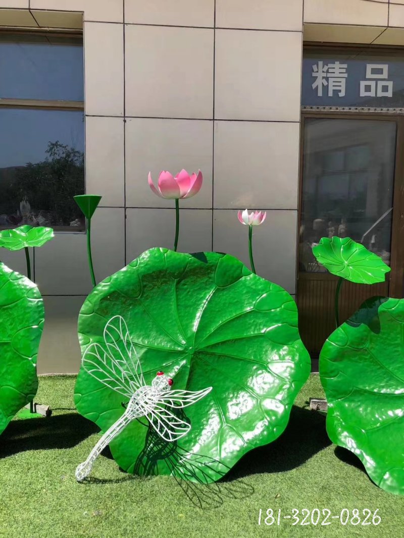 不銹鋼荷花荷葉景觀雕塑