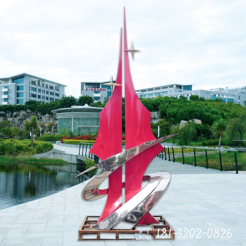 不銹鋼抽象卓越雕塑廣場(chǎng)景觀雕塑 (2)