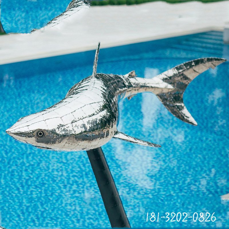 不銹鋼鯊魚海底世界動物雕塑 (2)[1]