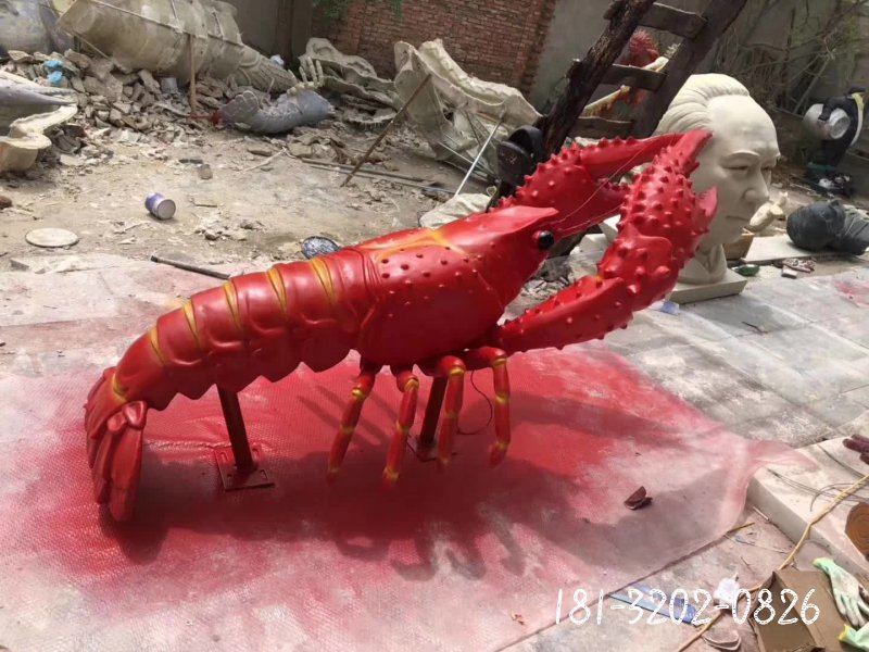 動物不銹鋼龍蝦雕塑 (2)