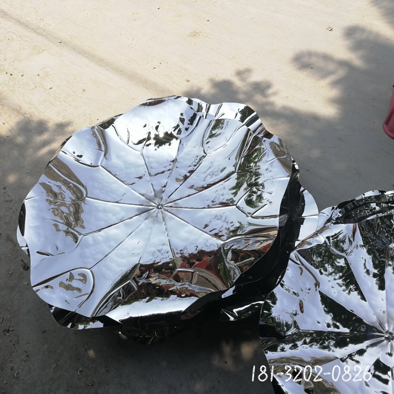 不銹鋼鏡面荷葉公園景觀雕塑 (4)