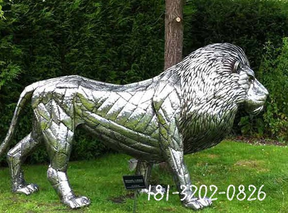 不銹鋼獅子雕塑，不銹鋼公園雕塑