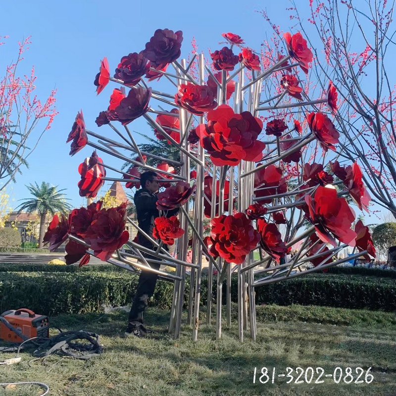 公園不銹鋼花樹雕塑